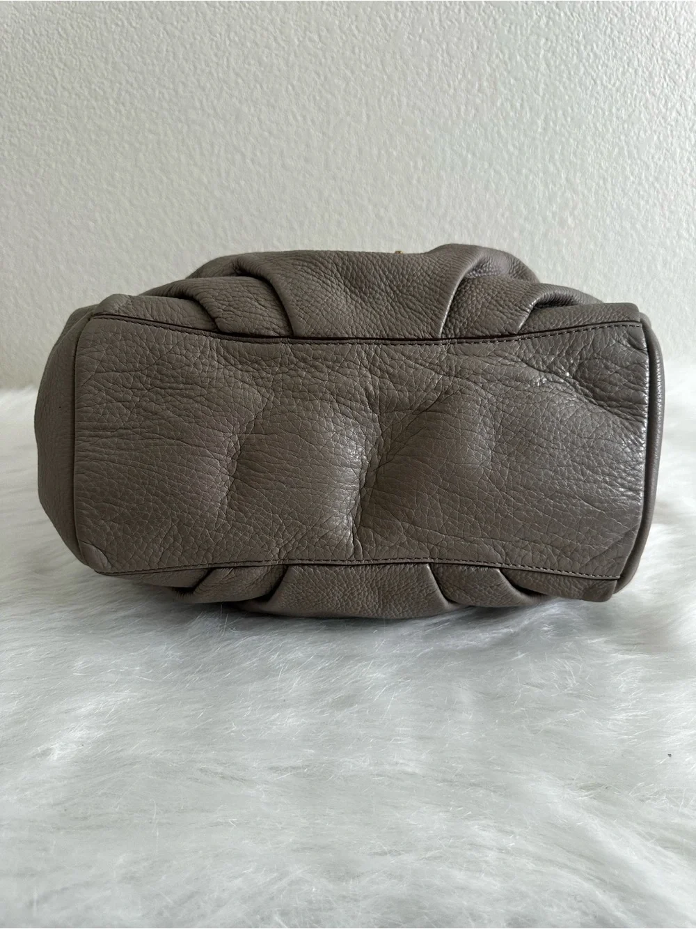 Marc Jacobs Taupe Leather Satchel with Removable Strap